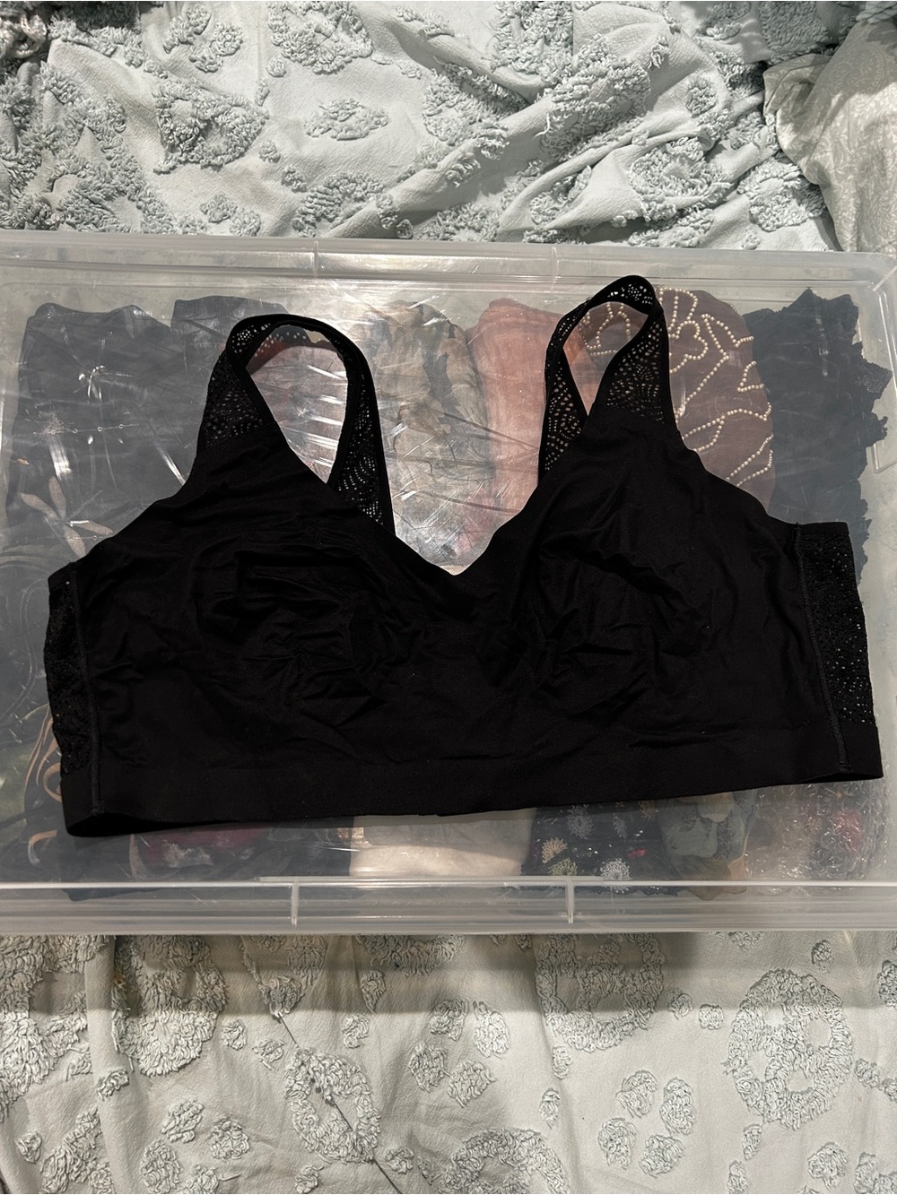 Soma Black Wireless Lace-Back Comfort Bralette